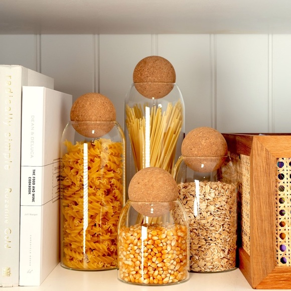 MADISON CORK BALL GLASS CANISTER SET OF 4